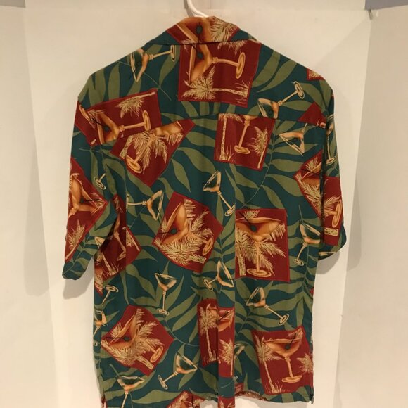 BANANA CABANA MENS SILK SHORT SLEEVE HAWAIIAN SHIRT SIZE M - Picture 2 of 5